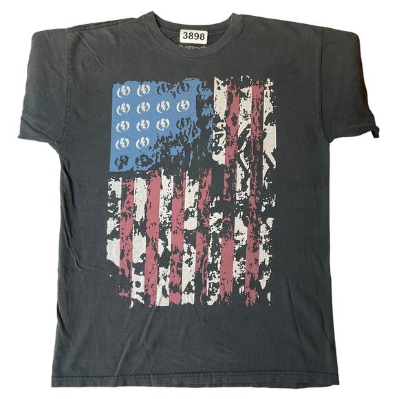 Electric  (visual evolution) Men T-shirt size M Short Sleeve American Flag Gray - Picture 1 of 7